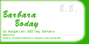 barbara boday business card